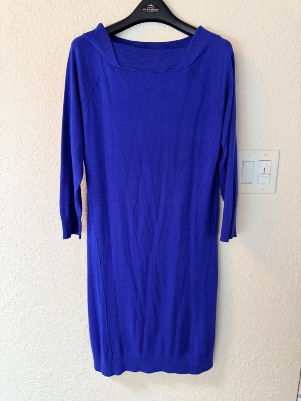 Neiman Marcus Cashmere Cobalt Blue Sweater Dress Size M